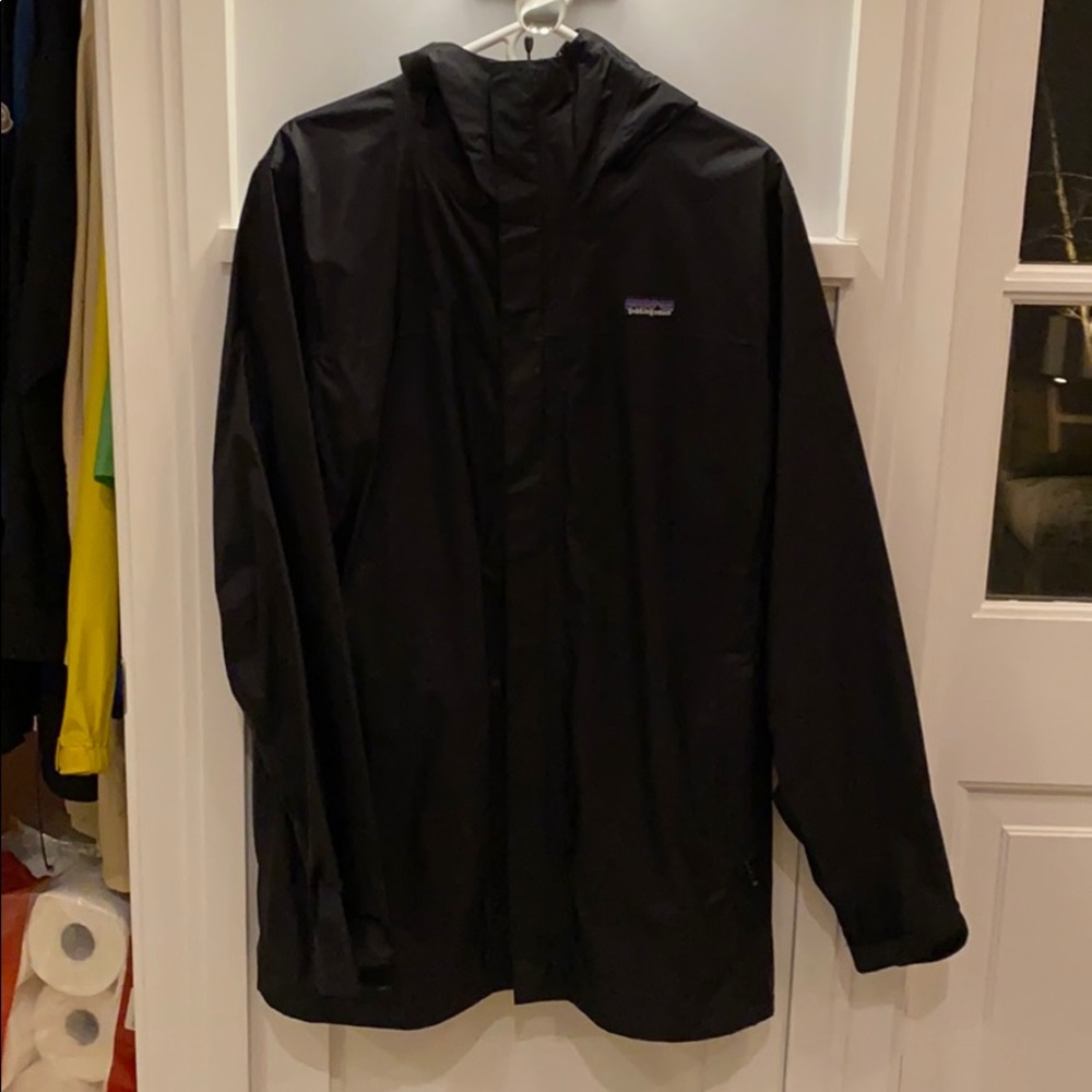 Black Patagonia Rain Jacket.